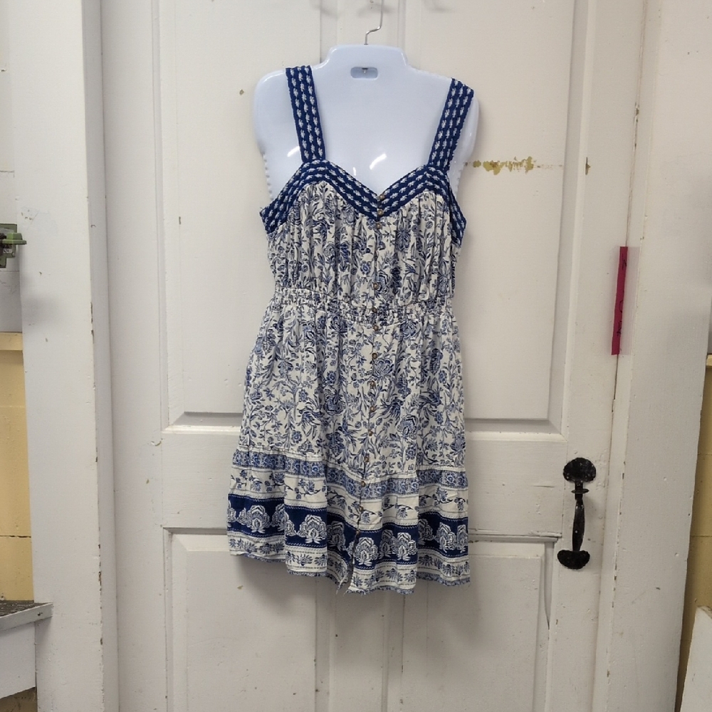 Blue and White Floral Sundress